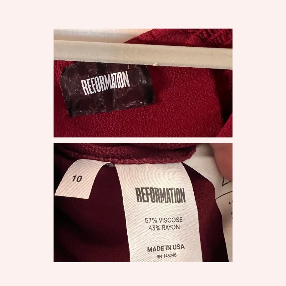 Reformation Orlando Dress Garnet Sz 10 EUC Off Shoulder - Picture 4 of 5